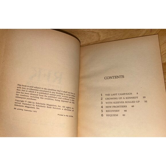 RFK 1925–1968 James A. Hudson 1970 Paperback Book Robert F. Kennedy Scholastic - Picture 5 of 8